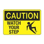 Caution Watch Your Step Decal - Yellow Graphic